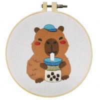 WOW BOX Kreatívna sada Vyšívanie - Kapibara s bublinkovým nápojom
