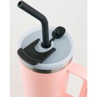 Runbott Latt Termohrnček s rúčkou a slamkou – 1000 ml, Pudrová ružová