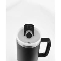 Runbott Latt Termohrnček s rúčkou a slamkou – 1L, Čierny