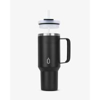 Runbott Latt Termohrnček s rúčkou a slamkou – 1L, Čierny