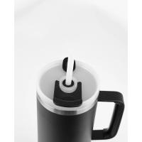 Runbott Latt Termohrnček s rúčkou a slamkou – 1L, Čierny