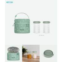 Miniland ECO-friendly Sklenené nádoby 2x250 ml s izotermickou taškou, Žabka