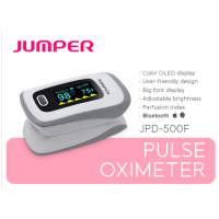 Babys JUMPER JPD-500F pulzný oxymeter s obrazovkou OLED a Bluetooth, šedý