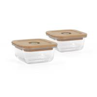 Miniland ECO-friendly Sklenené štvorcové nádoby 2x210 ml s izotermickou taškou, Žabka
