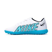 Nike Vapor 15 Club TF JR Detské futbalové kopačky/turfy, biela/modrá, veľ. 37,5