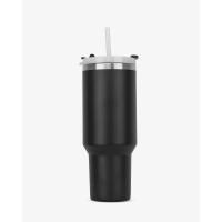 Runbott Latt Termohrnček s rúčkou a slamkou – 1L, Čierny