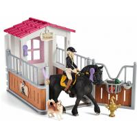 Schleich Malá stajňa s jazdkyňou Tori a kobylou Princess