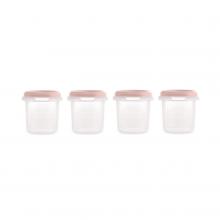 Miniland Dolce Hermeticky uzatvárateľné nádoby na potraviny, 4x200 ml, ružová