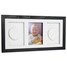 Baby Otisk Sada pre odtlačok, trojitý rám z hlinou - čierny