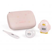 Miniland Dolce Sada 3 teplomerov, teplomer s flexi špičkou, do kúpeľa, cumlík,  ružová