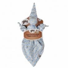 XKKO Bambusový maznáčik - Scandinavian Baby Blue Chevron