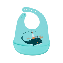 SIMED Silikónový podbradník s vreckom, Whale