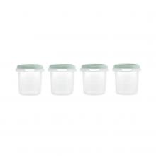 Miniland Dolce Hermeticky uzatvárateľné nádoby na potraviny, 4x200 ml, mätová