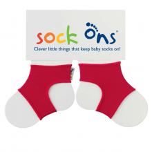 Sock Ons Návleky ne detské ponožky, Bright Red - Veľkosť 0-6m