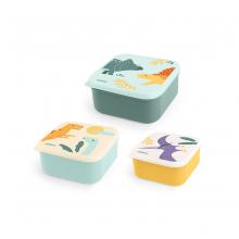 Miniland - Back to school Miniland Sada 3 nádob na jedlo - Jurassic