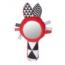 CANPOL BABIES Činka kontrastná pískacia so zrkadielkom Sensory