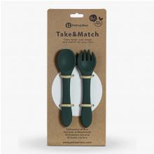 PETITE&MARS Príbor silikónový TAKE&MATCH Misty Green 6m+