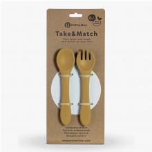 PETITE&MARS Príbor silikónový TAKE&MATCH Intense Ochre 6m+