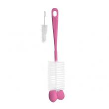 BABYONO Kefa so špongiou na fľaše a cumlíky - ružová