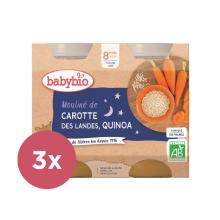 3x BABYBIO Večerné menu mrkvové Mouliné a quinoa 2x 200 g