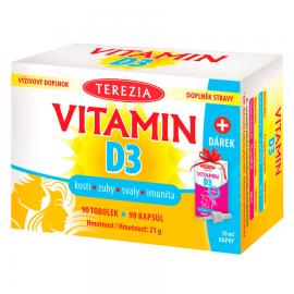 TEREZIA Vitamín D3 1000 IU 90 tob. + DARČEK TEREZIA Vitamín D3 400 IU kvapky 10 ml