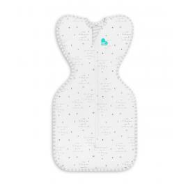 Love To Dream Swaddle UP - veľkosť S - biela, Nápisy STAGE1 - 0,2 TOG Original