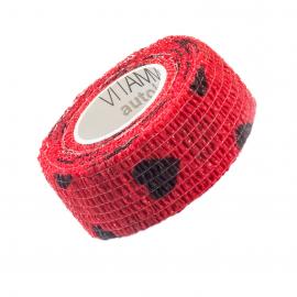 VITAMMY Autoband Samolepiaca bandáž s potlačou srdiečka, červená, 2,5cmx450cm