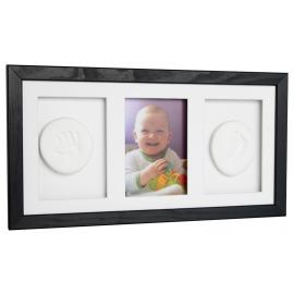 Baby Otisk Sada pre odtlačok, trojitý rám z hlinou - čierny