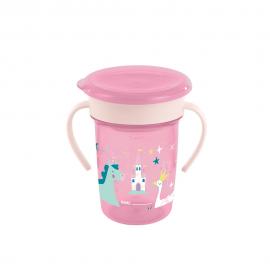 Miniland - Back to school Miniland Náučný pohárik so silikónovým náustkom Jednorožec - 260ml