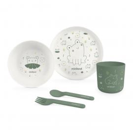 Miniland ECO-friendly Jedálenský set pre dieťa, 5-dielny, Žabka