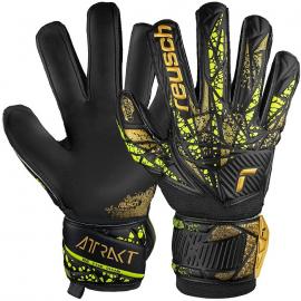 Reusch Attrakt Infinity Finger Support Brankárske rukavice, čierno/zeleno/zlaté, veľ. 8