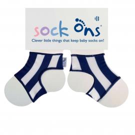 Sock Ons Návleky ne detské ponožky, Navy Stripes - Veľkosť 6-12m