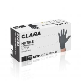 Clara CLARA Bezpúdrové nitrilové rukavice čierne XS, 100 ks