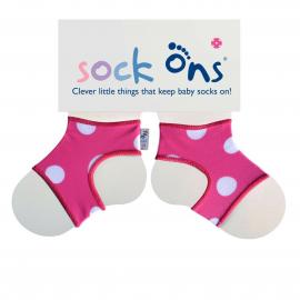 Sock Ons Návleky ne detské ponožky,  Pink Spots - Veľkosť 0-6m