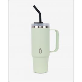 Runbott Latt Termohrnček s rúčkou a slamkou – 800 ml, Melónový