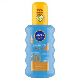 NIVEA Sun Protect &amp; Bronze Sprej na opaľovanie podporujúci zhnednutie OF 20, 200 ml