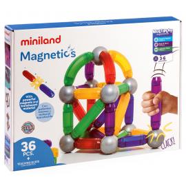 Miniland Magnetics, Magnetická stavebnica,   sada s 36 časťami, 3-6 rokov,