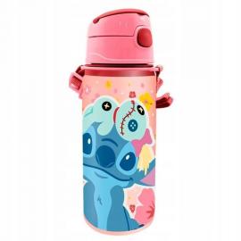 Kids Euroswan Hliníková fľaša s náustkom - Lilo &amp; Stitch 600 ml,  ružová
