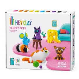 HEY CLAY Fluffy Pets Modelovacia hmota set, Maznáčikovia