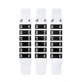 NOVAMA BIELY LCD Čelový páskový teplomer - sada 25 x 3 ks.