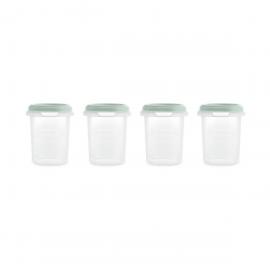 Miniland Dolce Hermeticky uzatvárateľné nádoby na potraviny, 4x250 ml, mätová