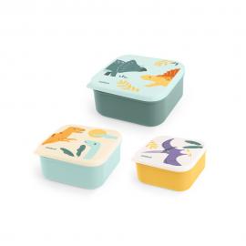 Miniland - Back to school Miniland Sada 3 nádob na jedlo - Jurassic