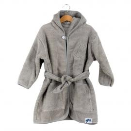 XKKO BIO Bavlnený župan Organic - Grey Stars, 12-24m, šedý