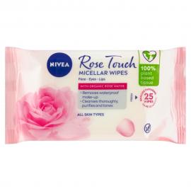 NIVEA Nivea® Rose Touch Micelárne čistiace pleťové obrúsky, 25 ks