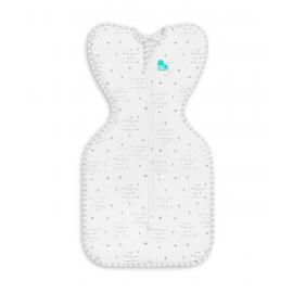 Love To Dream Swaddle UP - veľkosť XS - biela, Nápisy STAGE1 - 0,2 TOG Original