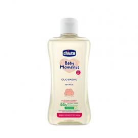 CHICCO Olej do kúpeľa s bavlnou a vitamínom E Baby Moments Sensitive 93 % prírodných zložiek 200 ml