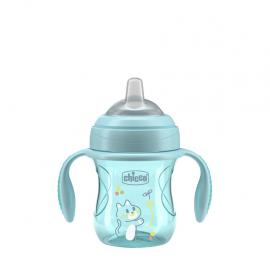 CHICCO Hrnček Transition učiaci s držadlami teal, 4m+