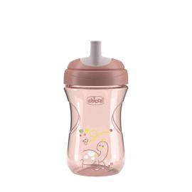 CHICCO Hrnček Advanced so slamkovým náustkom pink, 12m+