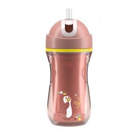 CHICCO Hrnček Sport termo so slamkou pink, 14m+