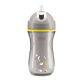 CHICCO Hrnček Sport termo so slamkou grey, 14m+